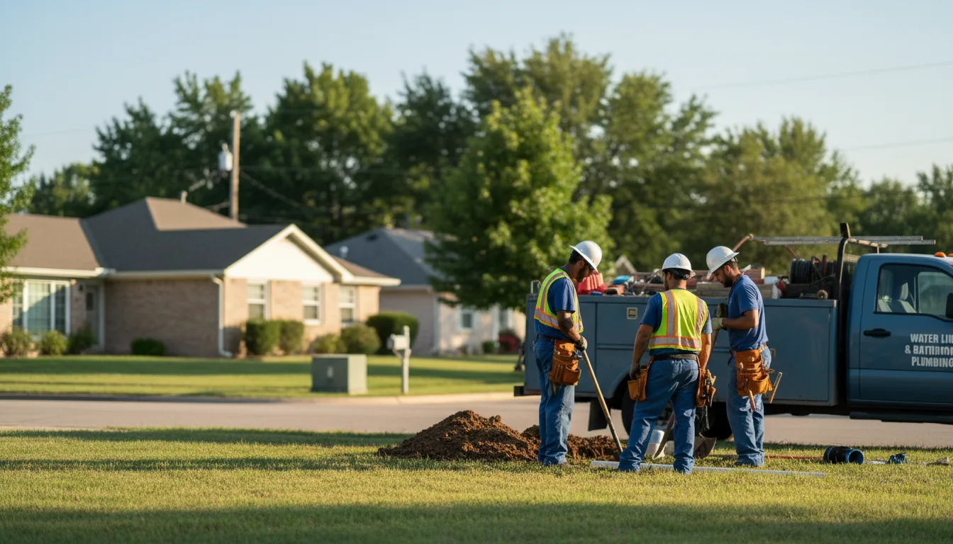 Residential water line and bathroom plumbing service in Newton, TX